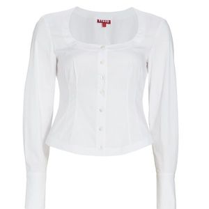 STAUD Landon Poplin Top White. Brand new.